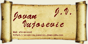 Jovan Vujošević vizit kartica